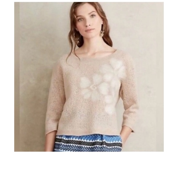 Anthropologie Tops - Troubadour for Anthropologie Snow Blossom Wool Sweater/Top